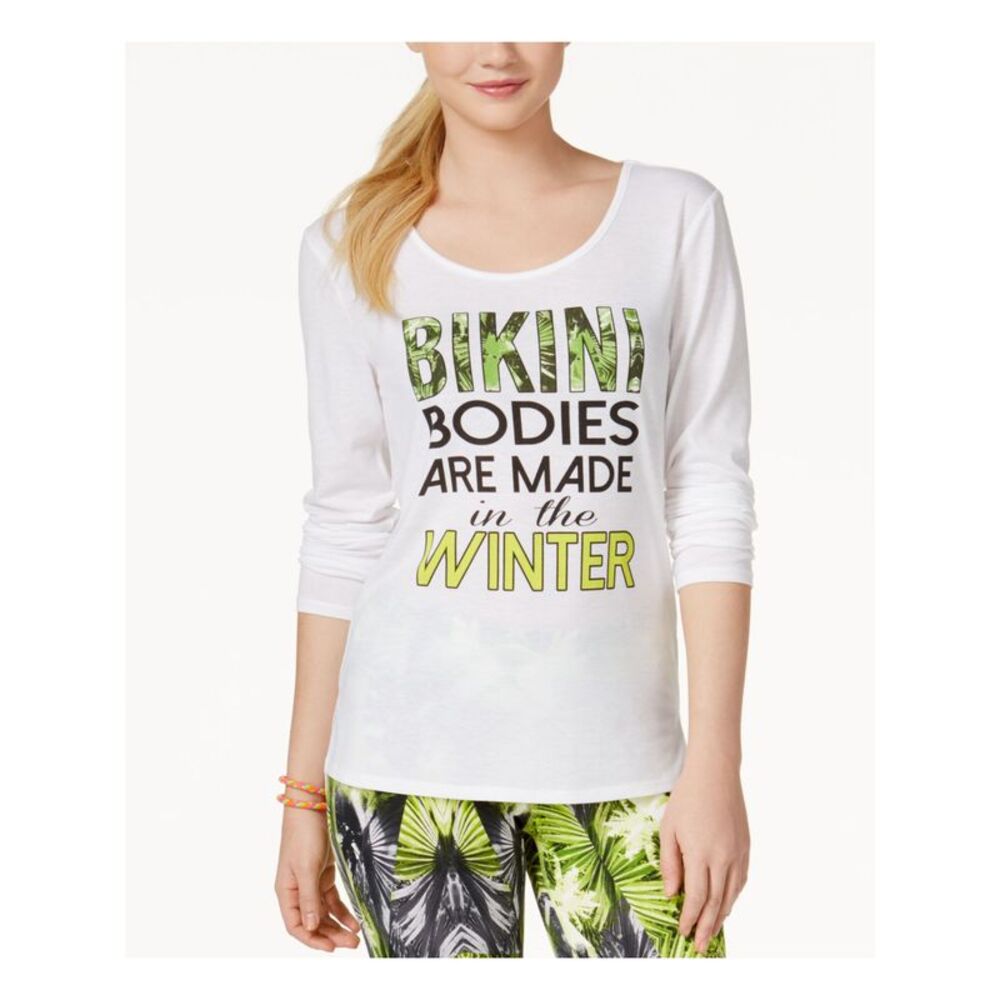 MATERIAL GIRL Womens White Bikini Bodies are made in the Winter Top Size: XL